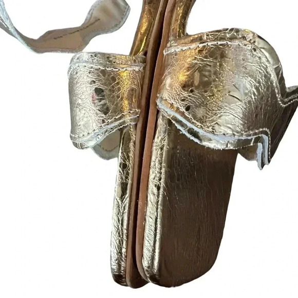 Dolce vita ILVA heels distressed gold leather slip on SZ 11 wedding bridal glam - Picture 9 of 13